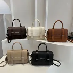 シンプルデザイン ミニスクエアバッグ ハンドバッグ 斜め掛け対応 ショルダーバッグ