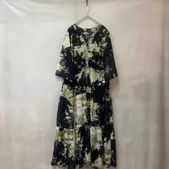 CAWAII カワイイ アンティーク花のシアーロングワンピース ブラック FREE レディース 訳あり USEDのサムネイル