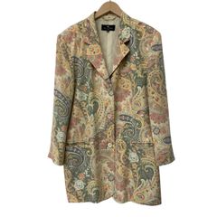 美品 2XL ETRO ペイズリー柄 ジャケット リネン100% イタリア製 - メルカリ
