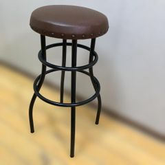 美品 カウンタースツール ハイスツール バーチェア ブラウンレザー調 