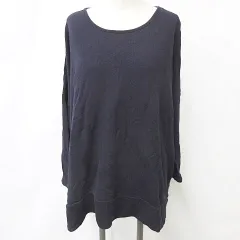 drug stores ドラッグストアーズ fu-ai カットソー Tシャツ 長袖 丸首 ロゴ ドロップショルダー 紺 ネイビー 2