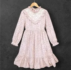 ウール・フラワー・レイ・レース (ボリューム感 スカート) ONE PIECE 130サイズ