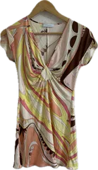  【美品】EMILIO PUCCIエミリオプッチ　カットソー　トップス　ピンクマルチカラー　シルク100%  レディース　I38サイズ【ZY11】のサムネイル