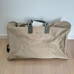 【未使用品】agnes b アニエスベー 2way ボストンバッグ ナイロン ベージュ　ショルダー