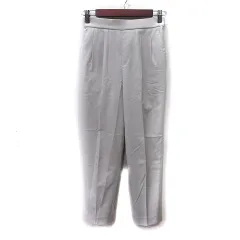 グローバルワーク GLOBAL WORK スラックスパンツ ハイウエスト S 白 オフホワイト /YI