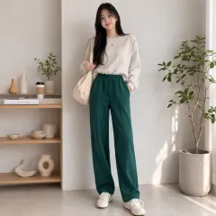 パルティメント ピンタック ストレート スウェット パンツ