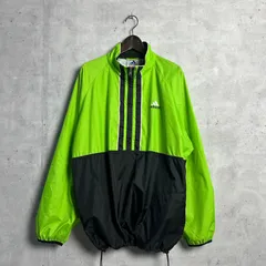 90s 00s adidas パフォーマンスロゴ アノラックジャケット 万国旗タグ オーバーサイズ ビッグシルエット y2k ライムグリーン L