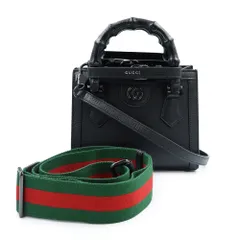 グッチ 702732 バンブー ダイアナ ミニ トート カーフスキン バンブー ブラック 3WAY ショルダー ハンドバッグ 斜め掛け レザー ブラック金具 GUCCI（未使用　展示品）