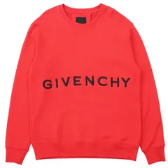 【美品】GIVENCHY ジバンシィ トレーナー スウェット ロゴ 4G エンブロイダリー 刺繍 コットン100%  スリムフィット クルーネック 丸首 リブ 長袖 メンズ サイズ L レッド 赤 ポルトガル製 BMJ0HA3Y8Mのサムネイル