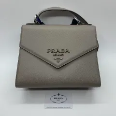 267000923 PRADA プラダ サフィアーノ ショルダーバッグ グレー 1BD186