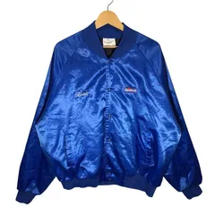 90's vintage 90年代 ヴィンテージ AUBURN Hostess ロゴ刺繍 ナイロンスタジャン キルティング 中綿 両胸ワンポイント刺繍 USA製 XXLサイズ ブルー