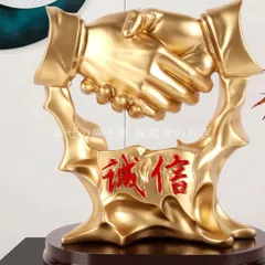 置物 オブジェ 手 握手 仕事運 金色 ゴールド 幸運 長寿 縁起物 魔除け 厄除 開運 幸運 財運 金運 安産祈願 無病息災 健康運 インテリア 玄関 オフィス リーダー 上司