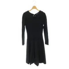 エムズグレイシー M'S GRACY ドッキングワンピース ニット ロング 長袖 ペチコート付 38 ブラック /MY ■OS