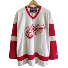 CCM NHL デトロイト レッドウィングス ゲームシャツ ユニフォーム 長袖 ホッケー Ｖネック 白×赤 XLサイズ No.L265のサムネイル