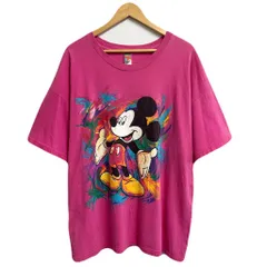 〜90's MICKEY UNLIMITED アート ミッキーマウス 半袖Tシャツ ピンク No.M846