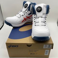 ASICS ハイカット安全靴 ホワイト×チェリートマト ウィンジョブ®CP314 BOA（3E相当） | ホワイト×チェリートマト