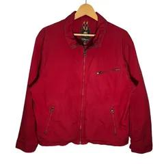 Timberland Earthkeepers ティンバーランド  ブルゾン ジャケット ライトアウター エリレザー切替 バングラデシュ製 Bangladesh製 L/Gサイズ レッド