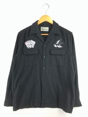 80s US Navy 米海軍 長袖 ミリタリーシャツ ブラック 実物 放出品 