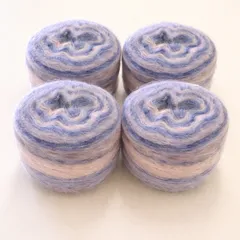 モヘア風レインボー毛糸 約100g＊4玉セット 段染めグラデーション ふわふわ柔らかい 大容量 手編み ハンドメイド素材 帽子・マフラーにおすすめ