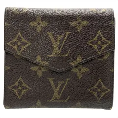 ルイヴィトン LOUIS VUITTON ポルトモネビエカルトクレディ 三つ折り財布 モノグラム キャンバス M61660 ブラウン ゴールド金具 AN0912 旧型 ユニセックス【中古】