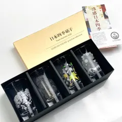 rm) 丸モ高木陶器 日本四季硝子 冷感 グラス天開揃 グラス4種 酒器 ※未使用 保管品 ②