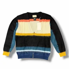 参考上代60500円 未使用 YOKE 24AW MOHAIR BORDER V-NECK ZIP CARDIGAN モヘヤボーダージップカーディガン ニット ケイタマルヤマ30周年 ヨーク YK24FW0884S-KM ブラック 3 （11398M）のサムネイル