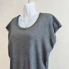 Zucca コットンハイゲージ半袖ニット グレー コットン100％ シンプル 無地 レディース