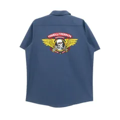 POWELL PERALTA SHORT SLEEVE SHIRTS パウエルペラルタ 半袖シャツ WINGED RIPPER WORK NAVY　スケートボード スケボーのサムネイル