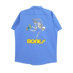 POWELL PERALTA SHORT SLEEVE SHIRTS パウエルペラルタ 半袖シャツ SKATEBOARD SKELETON WORK BLUE　スケートボード スケボーのサムネイル