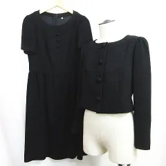 MYTIQUE ミティック フォーマル セットアップ ノーカラージャケット 半袖ワンピース ブラック 黒 11 Lサイズ 冠婚葬祭 レディース E715L