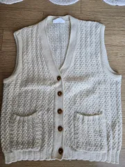 アイボリー ニット ベスト カーディガン