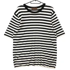 TOMORROWLAND tricot トゥモローランドトリコ ボーダー ニット Tシャツ 半袖 クルーネック プルオーバー S 白 黒 メンズ 【中古】