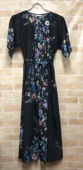 【中古】 KATHARINE ROSS キャサリンロス 花柄ワンピース 半袖 ブラック M 111451200のサムネイル