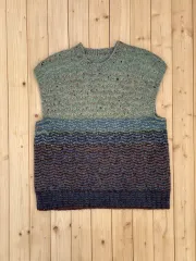 ハンドメイド マルチカラー ニットベスト J01155