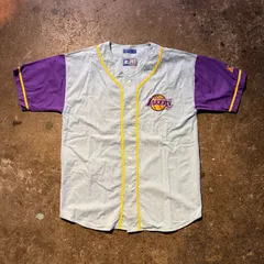 STARTER スターター VINTAGE ヴィンテージ 1990s 90s レイカーズ Los Angeles Lakers ゲームシャツ Lのサムネイル