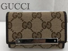 GUCCI グッチ ６連キーケース GGキャンバス ロゴプレート ダークブラウン   GGキャンバス  レディース 鞄_255067