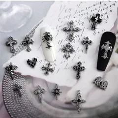 クロムネイル クロムパーツ クロスパーツ クロスネイル ネイルパーツ 3d 十字架 クロスモールド Y2K クロス シリコンモールド 十字架 ネイル パーツ金属 モールド レジン 地雷 ゴテゴテ ハンドメイド クロム