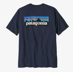 新) patagonia パタゴニア P-6 ロゴ リー スパン Tシャツ ネイビ S M L XL