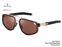 Maserati (マセラティ）× DITA Lancier（ディータ ランシアー）コラボレーションモデルLSA-333-01 ROSE GOLD - MATTE BLACK // Land BROWN Polarized【Driving Lenses】