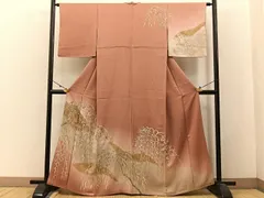 平和屋着物■訪問着　枝垂れ柳　暈し染め　金銀彩　正絹　逸品　BAAW9139hj