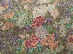 平和屋着物■上質な小紋　枝花文　暈し染め　鬼しぼ縮緬　正絹　逸品　CABD9929ze