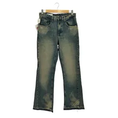 ザラ ZARA スプラッタープリントフレアフィットデニムパンツ メンズ  38