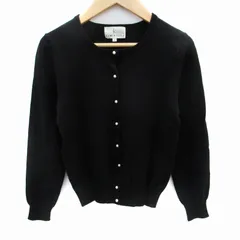 クミキョク 組曲 KUMIKYOKU ニットカーディガン ミドル丈 フェイクパール 2 黒 ブラック /SM11