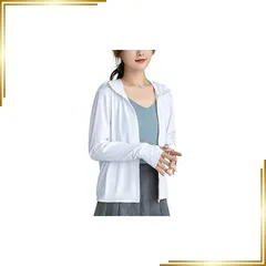 【新品】 [Nesseo] ラッシュガード レディース 長袖 パーカー 水着 ラッシュパーカー オーバーウェア 大きいサイズ 冷感 フード付き 日焼け対策 UPF50+ UVカット 夏服 海 アウター シンプル 2088W-wh-M 0