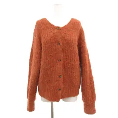 ナノユニバース nano universe 美品 前後2WAY起毛ニット カーディガン シャギー 長袖 ウール混 オレンジ /MG
