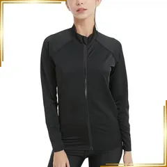 【新品】 [Nesseo] ラッシュガード ラッシュパーカー レディース 長袖 水着 パーカー 体型カバー 水陸両用 接触冷感 紫外線対策 UVカット UPF50+ 大きいサイズ 夏服 海 1161-blk-blk-M 0