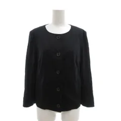 マッキントッシュフィロソフィー MACKINTOSH PHILOSOPHY ノーカラージャケット アンゴラ混 38 ダークネイビー 無地 裏地ドット柄 ノーカラー /TQ ■GY06のサムネイル