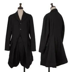 ヨウジヤマモトファムYohji Yamamoto FEMME ウールジャケットデザインオールインワン 黒1のサムネイル