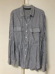 ZARA WOMAN ザラ ウィメンズ ポケット ストライプ シャツ
