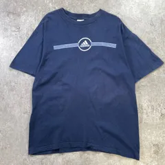 00年代~ adidas アディダス パフォーマンスロゴ プリントTシャツ メンズL 古着 00s Y2K VINTAGE ヴィンテージ 紺色
